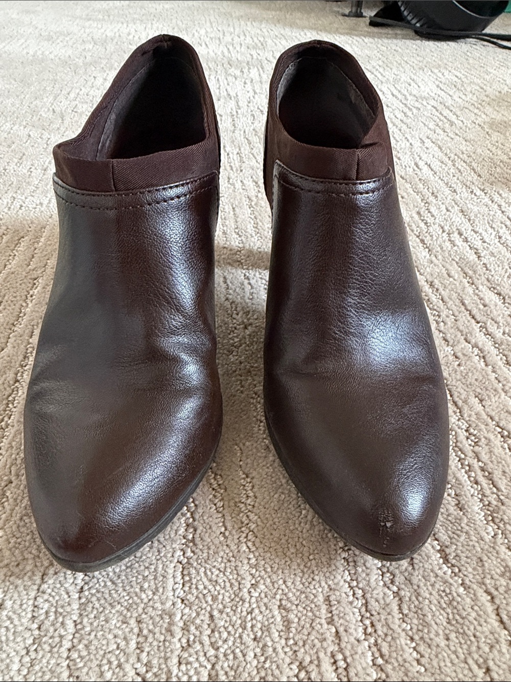 G.W. Bass Brown Leather Ankle Booties